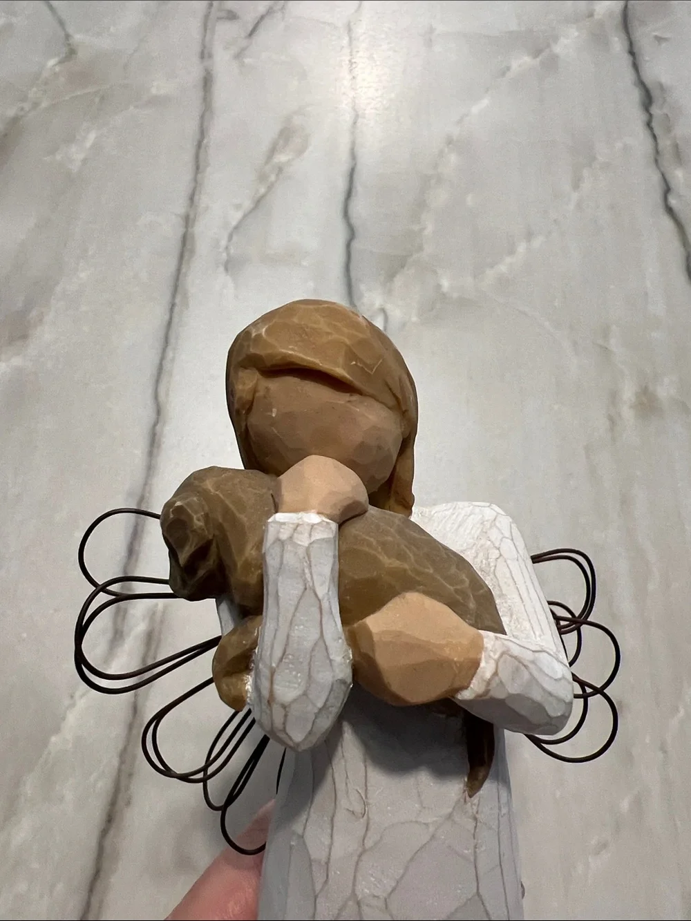 Willow Tree Angel Figurine Holding dog